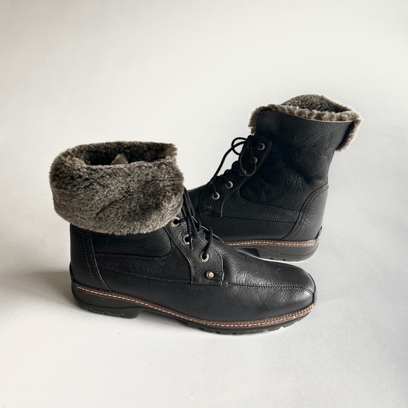 Men’s Blondo Aqua Protect Brown Genuine Leather Fur Lining LaceUp Boots size 11N - Picture 1 of 16